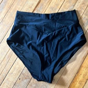 Black high waisted swim bottoms